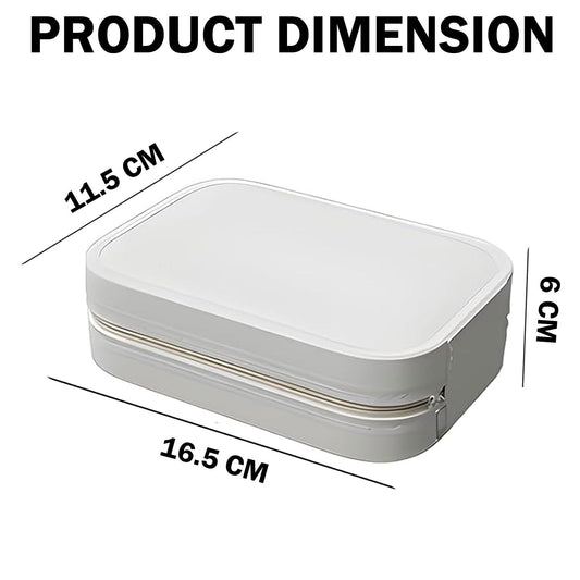 SIGNAMIO Compact Makeup Vanity with LED Mirror, Elegant Makeup Mirror with Light, Portable LED Mirror for Makeup, Stylish Vanity Table with Adjustable Lighting for Professional Results trayaguard