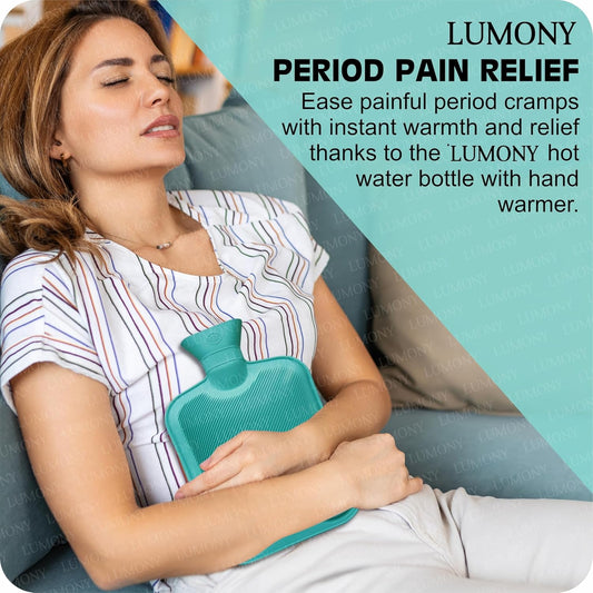 LUMONY® Hot Water Bag (2 litre) Non Electric Rubber Heating Bottle, Heat Pouch, Heat Bag for Body Pain relief, Cramps, Hot and Cold Therapies. trayaguard