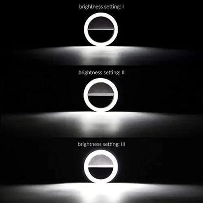 Portable LED Ring Selfie Light for All Smartphones | Tablets Enhancing Ring Light with 3 Level of Brightness for Photography Video Calling (Smart Phones Laptop Tablet LED Ring Selfie Light)