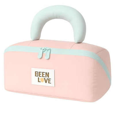 Travel Makeup Bag for Women | Portable Cosmetic Organizer with Handle & Zipper | Waterproof Toiletry Pouch for Makeup Brushes, Skincare & Accessories (Cross Open Bag, Pink)