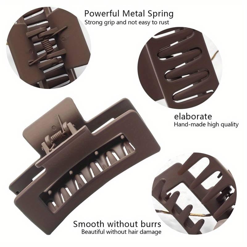 Cerrito Hair Claw Clips for Women Girls – 3 Large and 3 Small Pcs Strong Hold Clamps for Thick Thin Hair, Matte Nonslip Jaw Clips, Neutral Butterfly Claw, Styling, Ponytail Holder, Multicolor