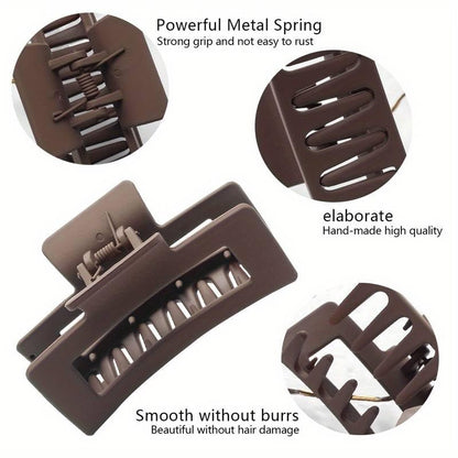 Cerrito Hair Claw Clips for Women Girls – 3 Large and 3 Small Pcs Strong Hold Clamps for Thick Thin Hair, Matte Nonslip Jaw Clips, Neutral Butterfly Claw, Styling, Ponytail Holder, Multicolor