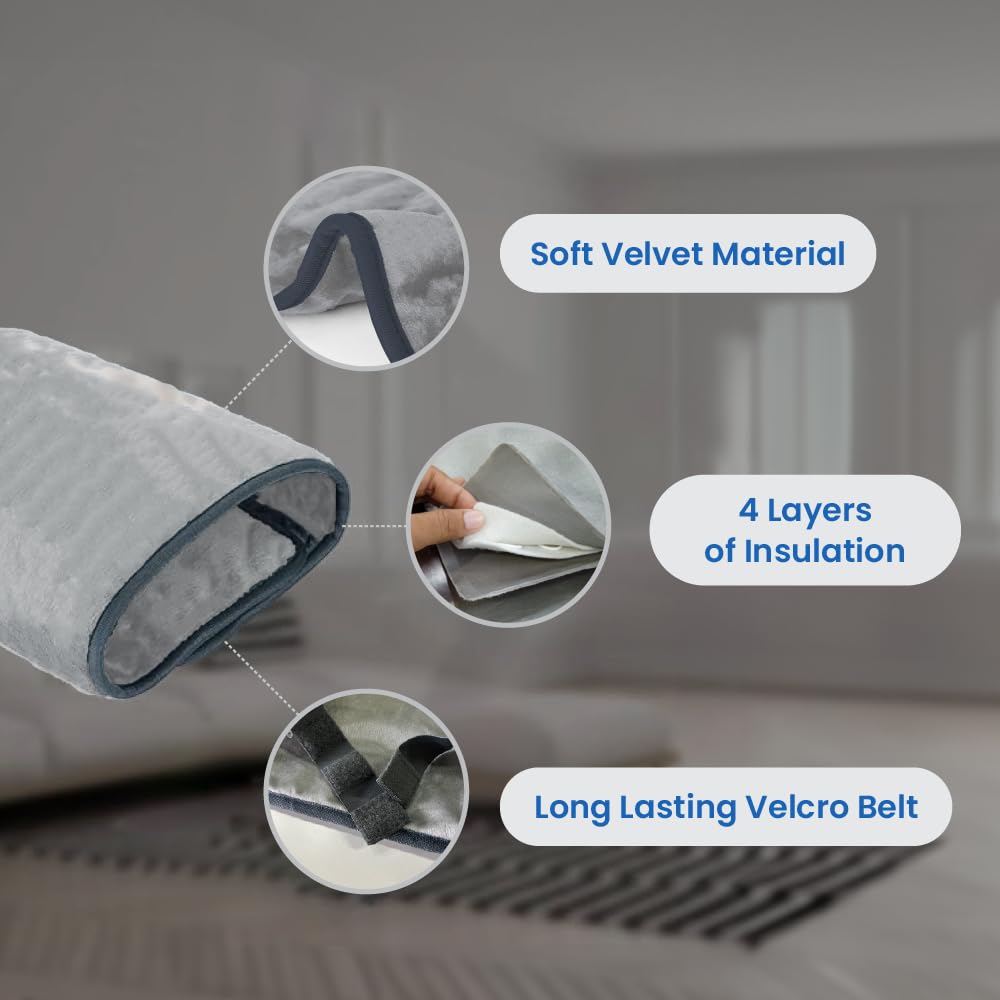 1MG Tata Electric Heating Belt | Heating Pad For Back, Shoulder, Knee, Ankle, Period Pain Relief | 4 Layer Insulation For Safe Usage | 3 Heat Settings | Auto Shut Off | 1 Unit, Grey