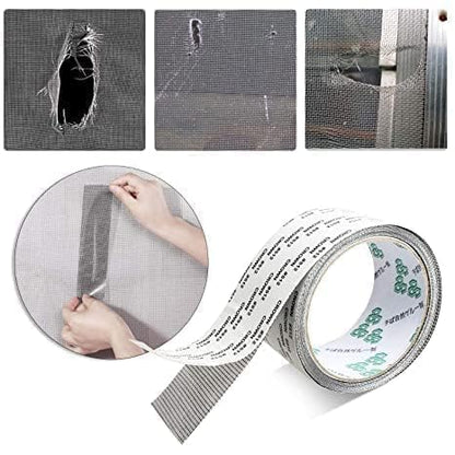 SANKEMU Mosquito Net Repair Tape | Strong Adhesive Mesh Patch for Window & Door Screen | Waterproof Mosquito Net Patch Repair Tape for Torn Mesh & Holes | Easy DIY Screen Repair (PACK OF 1)