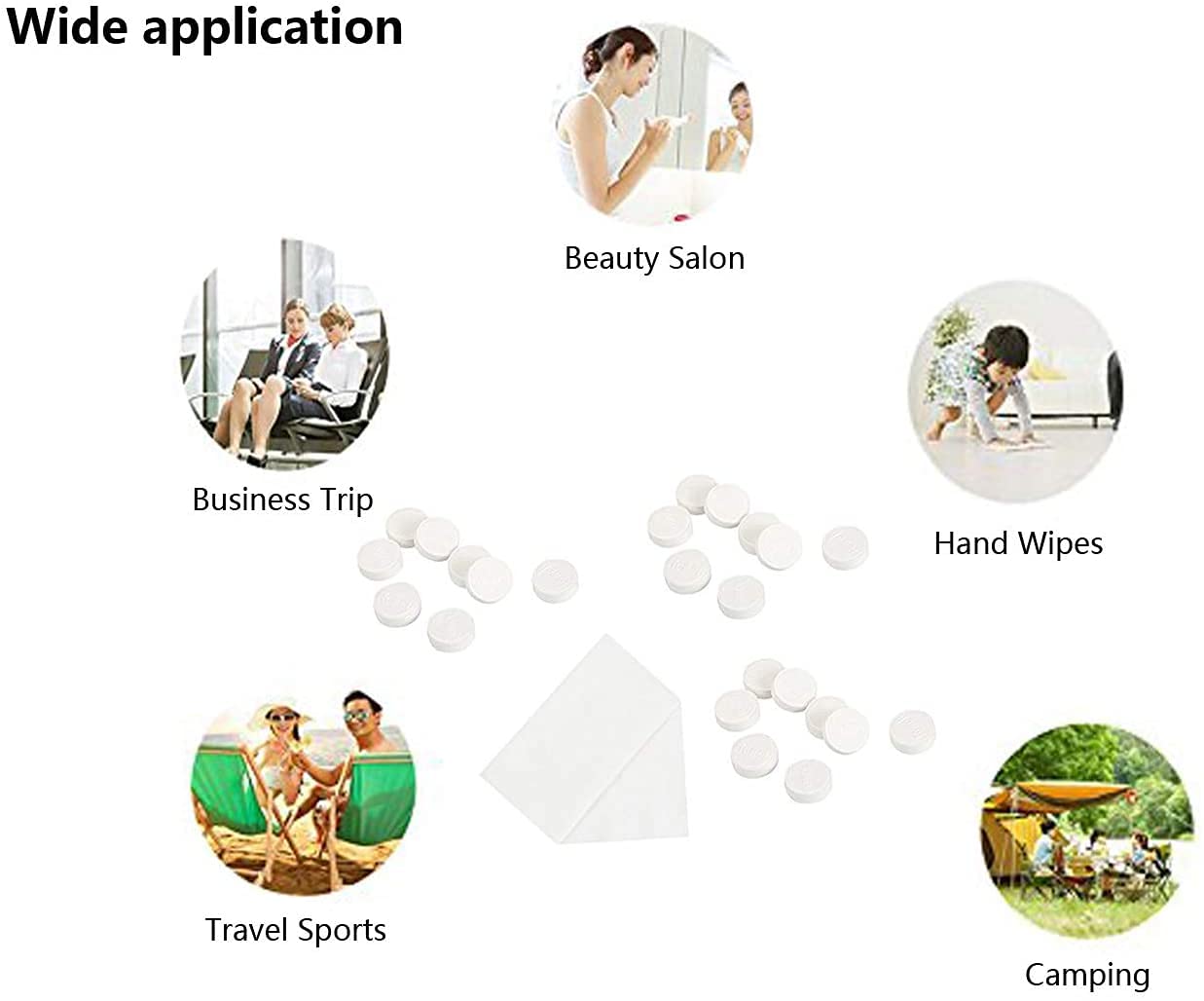 Crizer Compressed Facial Face Sheet tablets Outdoor Travel Portable Face Towel Disposable Magic Towel Tablet Capsules Cloth Wipes Paper Cotton Tissue Mask Expand With Water (50Pcs)