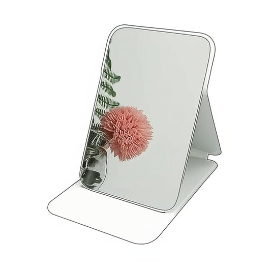 Foldable Travel Mini Makeup Mirror,Portable Pocket Makeup Mirror with Adjustable Stand,LightWeight and Slim Design,Compact Handheld Vanity Mirror for Purse,Bag,Pocket,Luggage,Desk for Women & Girls