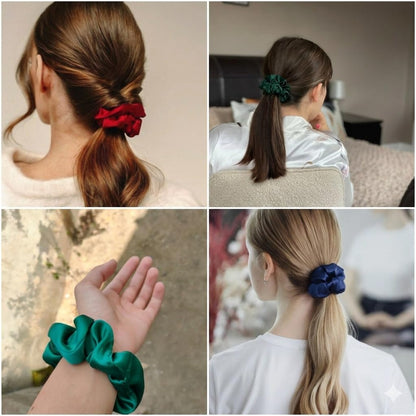 SIMMI Classic Satin Silk Scrunchies For Women And Girls Set Of 12 Scrunchie for Less Hair fall Hairbands Rubber Band Scrunchies For Girls Best Gift For Mom, Sister And Girlfriend