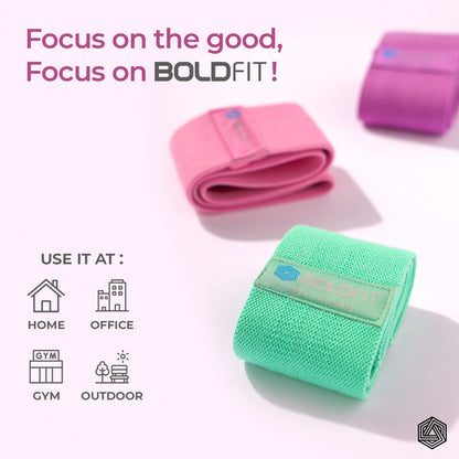 Boldfit Fabric Resistance Band - Loop Hip Band for Women & Men for Hip, Legs, Stretching, Toning Workout. Mini Loop Booty Bands for Glutes, Squats Exercise Usable in-Home & Gym. (