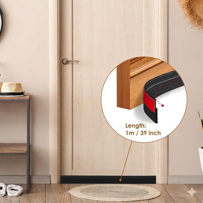 DAZIBAO® Silicone Door Bottom/Under Gap Filler Rubber Sealing Strip, Door Sealer Strip for Cockroach, Insect and Bugs, Seal Air & Dust, Brown, 39 inches
