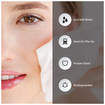 Crizer Compressed Facial Face Sheet tablets Outdoor Travel Portable Face Towel Disposable Magic Towel Tablet Capsules Cloth Wipes Paper Cotton Tissue Mask Expand With Water (50Pcs)