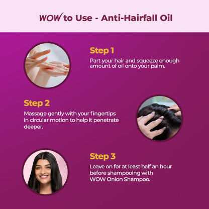 WOW Onion Black Seed Hair Oil - Controls Hair Fall - No Mineral Oil & Silicones - 200mL