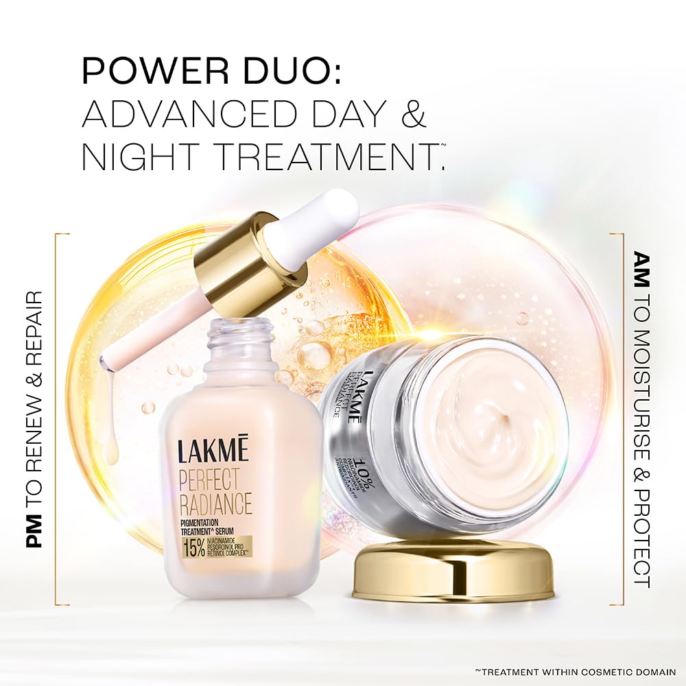 Lakme Perfect Radiance Pigmentation Treatment Day Gel Crème with 10% Niacinamide Resorcinol Complex 7 Antioxidants, 50g [Package might differ]