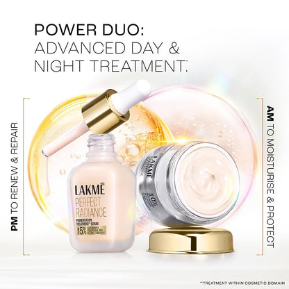 Lakme Perfect Radiance Pigmentation Treatment Day Gel Crème with 10% Niacinamide Resorcinol Complex 7 Antioxidants, 50g [Package might differ]