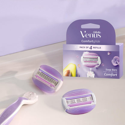 Gillette Venus Comfortglide Hair Removal Razor for Women with Avocado Oils & Body Butter, Freesia Scent, 1 Pc