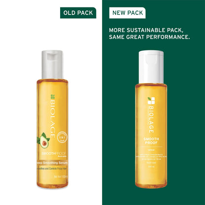 Biolage Smooth Proof 6-in-1 Hair Serum for Deep Smoothening and Frizzy Hair with Avocado and Grape Seed Oil for 72HR Frizz Control for Women and Men Vegan and Cruelty-Free