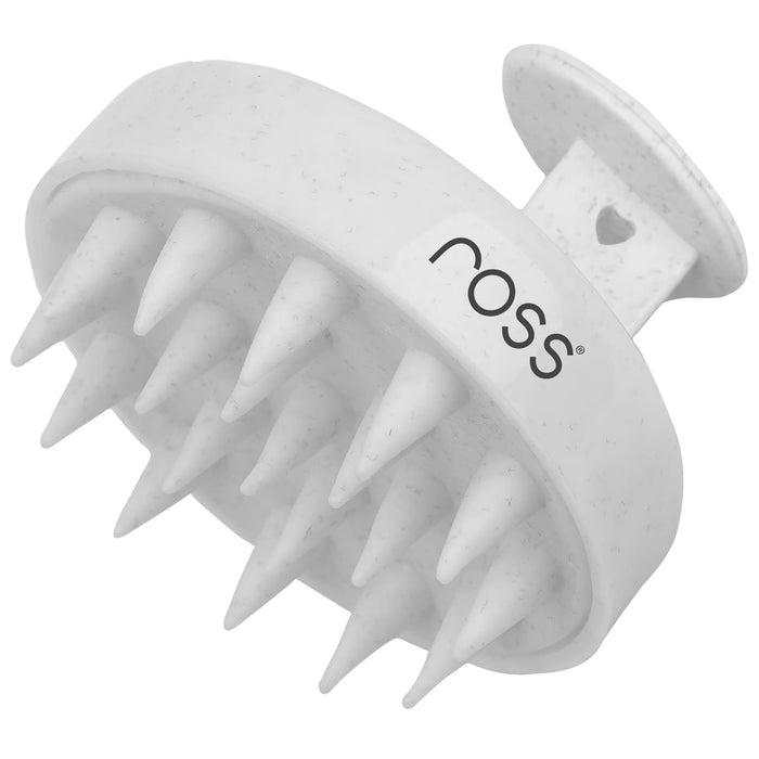 Ross Round Scalp Massager & Shampoo Brush – Soft Bristles for Gentle Scalp Care, Deep Cleaning, Dandruff Prevention, Oil Control, Relaxing Head Massage, and Enhanced Hair Wash Experience (Textured White)
