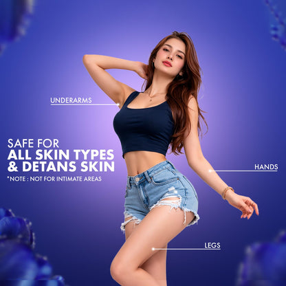 Urban yog Hair Removal Cream Spray for Women | Painless Body Hair Removal Spray for legs, hands, underarm & back (200 ML, Tulip (Blue))