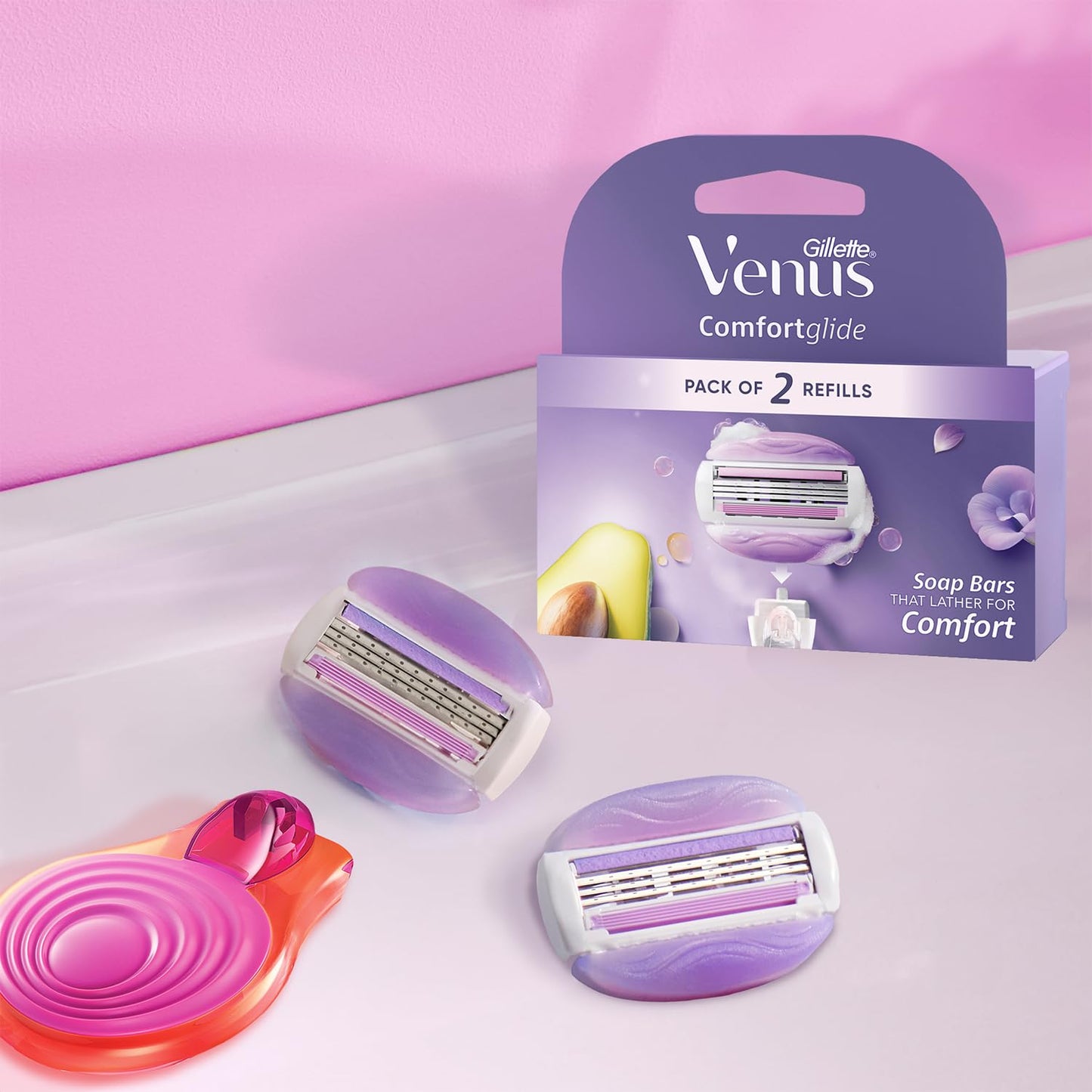 Gillette Venus Snap Hair Remover| Women Body Razor| Pack of 1 | Compact case|Soap gel bar with avocado
