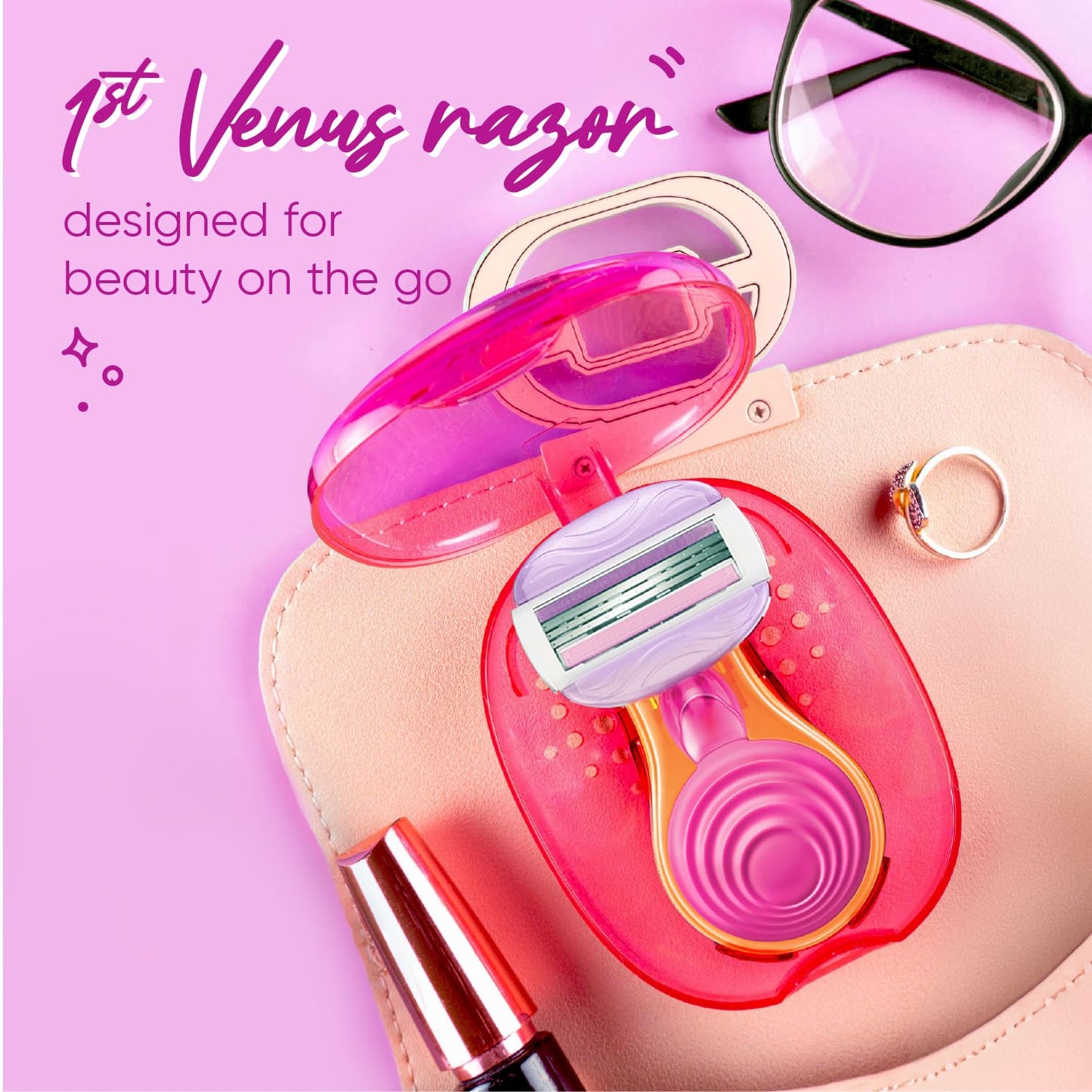 Gillette Venus Snap Hair Remover| Women Body Razor| Pack of 1 | Compact case|Soap gel bar with avocado