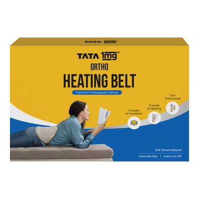 1MG Tata Electric Heating Belt | Heating Pad For Back, Shoulder, Knee, Ankle, Period Pain Relief | 4 Layer Insulation For Safe Usage | 3 Heat Settings | Auto Shut Off | 1 Unit, Grey