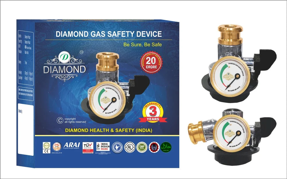Brass Diamond Gas Safety Device, For Home, Outlet Size: 10 mm trayaguard